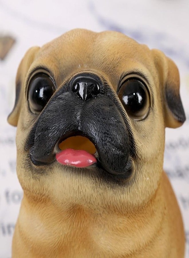 YJPPDD Cute Pug Money Box, Coin Bank Keepsake with Plastic Stopper, Cute Pet Statue Decor Money Saving Coin Bank Animal Birthday Nursery Decor for Girls Boys (Puppy), Yellow - Image 4